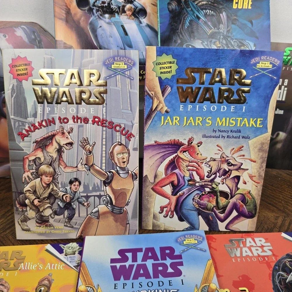 Star Wars Episode 1 Set Childrens Kids Books Lot Of 9 Stickers Jarjar Anakin